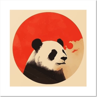 Japanese minimalist panda poster Posters and Art